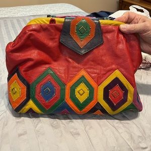 Samir multi colored leather handbag.